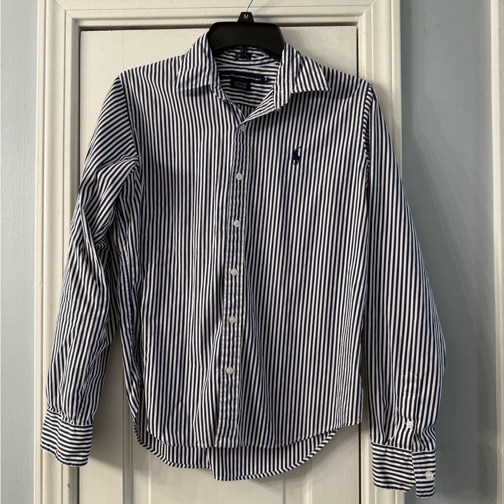 Ralph Lauren Striped Blue Button Down Shirt